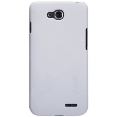 LG L90 Dual (D410) Nillkin Frosted Shield baltas plastikinis dėklas + apsauginė ekrano plėvelė / Priedai.lt