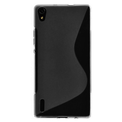 Pilkas Huawei Ascend P7 kieto silikono TPU dėklas (dėkliukas) / Priedai.lt