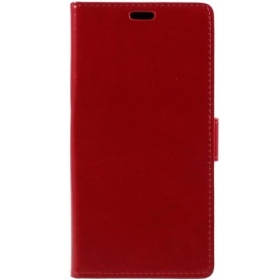 Xiaomi Redmi 5 Plus atverčiamas raudonas odinis dėklas, knygutė - piniginė / Priedai.lt
