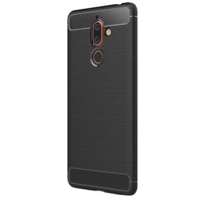 Nokia 7 Plus „Carbon“ kieto silikono TPU juodas dėklas - nugarėlė / Priedai.lt