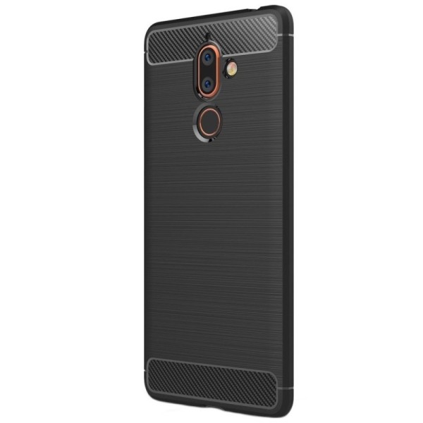 „Carbon“ kieto silikono (TPU) dėklas - juodas (Nokia 7 Plus)