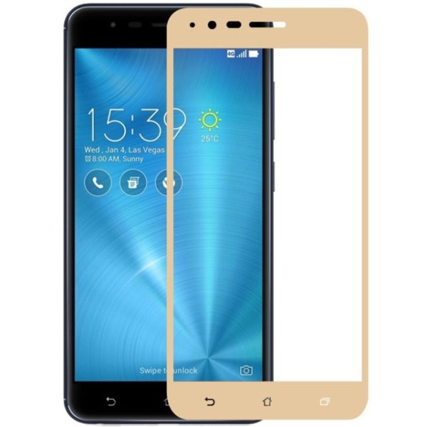 „Calans“ Tempered Glass pilnai dengiantis apsauginis ekrano stiklas 0.2 mm - auksinis (Zenfone 3 Zoom)