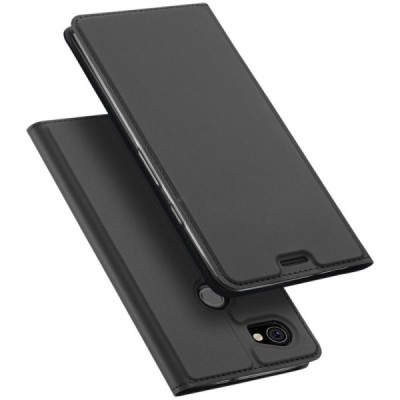 „Dux Ducis“ Skin serijos Google Pixel 2 XL juodas odinis atverčiamas dėklas / Priedai.lt