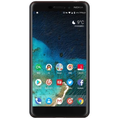 Nokia 6 2018 (Nokia 6.1) Frosted Shield juodas plastikinis dėklas / Priedai.lt