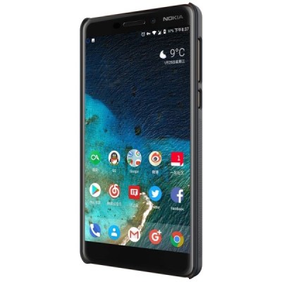 Nokia 6 2018 (Nokia 6.1) Frosted Shield juodas plastikinis dėklas / Priedai.lt