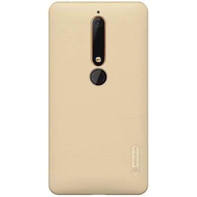 Nokia 6 2018 (Nokia 6.1) Frosted Shield auksinis plastikinis dėklas + apsauginė ekrano plėvelė / Priedai.lt