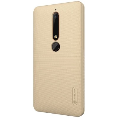 Nokia 6 2018 (Nokia 6.1) Frosted Shield auksinis plastikinis dėklas + apsauginė ekrano plėvelė / Priedai.lt