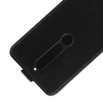 Nokia 6 2018 (Nokia 6.1) klasikinis vertikaliai atverčiamas juodas odinis dėklas / Priedai.lt
