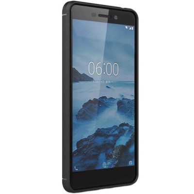 Nokia 6 2018 (Nokia 6.1) „Carbon“ kieto silikono TPU juodas dėklas - nugarėlė / Priedai.lt