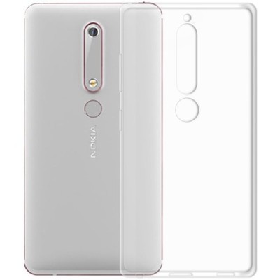 Nokia 6 2018 (Nokia 6.1) skaidrus (permatomas) kieto silikono TPU ploniausias pasaulyje bespalvis dėklas / Priedai.lt