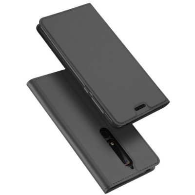 „Dux Ducis“ Skin serijos Nokia 6 2018 (Nokia 6.1) juodas odinis atverčiamas dėklas / Priedai.lt