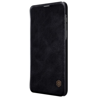 Prabangus „Nillkin“ Qin serijos juodas odinis atverčiamas OnePlus 6 (Six) dėklas - knygutė / Priedai.lt