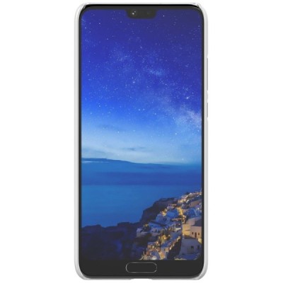 Nillkin Frosted Shield Huawei P20 Pro baltas plastikinis dėklas + apsauginė ekrano plėvelė / Priedai.lt