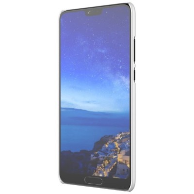 Nillkin Frosted Shield Huawei P20 Pro baltas plastikinis dėklas + apsauginė ekrano plėvelė / Priedai.lt