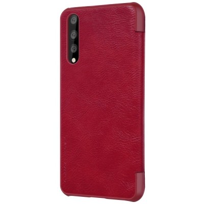 Prabangus „Nillkin“ Qin serijos raudonas odinis atverčiamas Huawei P20 Pro dėklas - knygutė / Priedai.lt