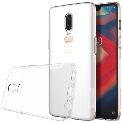 OnePlus 6 (Six) Nillkin Nature plonas skaidrus (permatomas) silikoninis TPU bespalvis dėklas / Priedai.lt