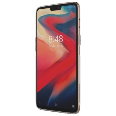 OnePlus 6 (Six) Nillkin Nature plonas skaidrus (permatomas) silikoninis TPU pilkas dėklas / Priedai.lt