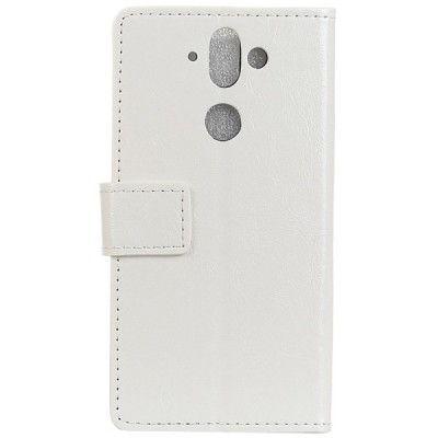 Nokia 8 Sirocco (Nokia 9) atverčiamas baltas odinis dėklas, knygutė - piniginė / Priedai.lt