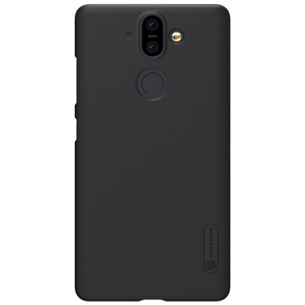„Nillkin“ Frosted Shield dėklas - juodas + apsauginė ekrano plėvelė (Nokia 8 Sirocco)