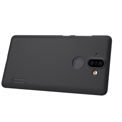 Nillkin Frosted Shield Nokia 8 Sirocco (Nokia 9) juodas plastikinis dėklas + apsauginė ekrano plėvelė / Priedai.lt
