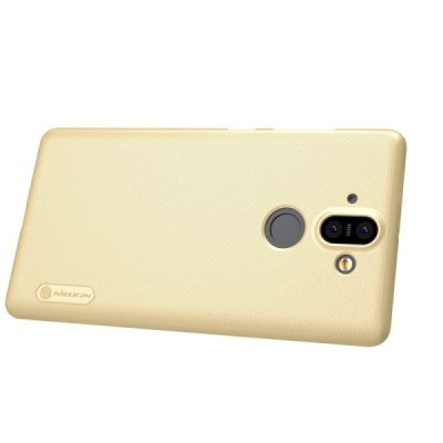 Nillkin Frosted Shield Nokia 8 Sirocco (Nokia 9) auksinis plastikinis dėklas + apsauginė ekrano plėvelė / Priedai.lt