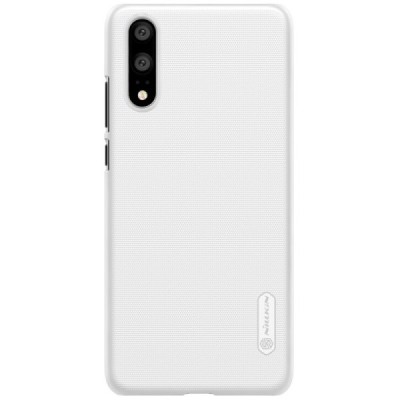 Nillkin Frosted Shield Huawei P20 baltas plastikinis dėklas + apsauginė ekrano plėvelė / Priedai.lt