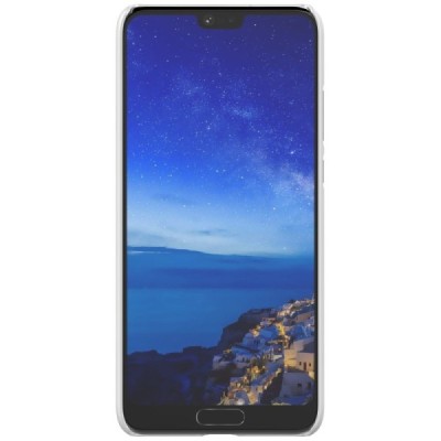 Nillkin Frosted Shield Huawei P20 baltas plastikinis dėklas + apsauginė ekrano plėvelė / Priedai.lt