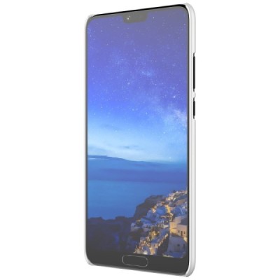 Nillkin Frosted Shield Huawei P20 baltas plastikinis dėklas + apsauginė ekrano plėvelė / Priedai.lt