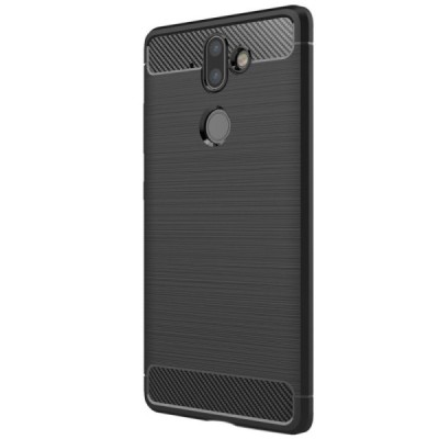 Nokia 8 Sirocco (Nokia 9) „Carbon“ kieto silikono TPU juodas dėklas - nugarėlė / Priedai.lt