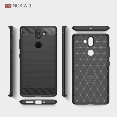 Nokia 8 Sirocco (Nokia 9) „Carbon“ kieto silikono TPU juodas dėklas - nugarėlė / Priedai.lt