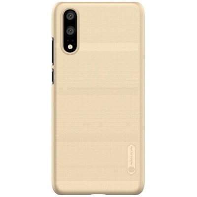 Nillkin Frosted Shield Huawei P20 auksinis plastikinis dėklas + apsauginė ekrano plėvelė / Priedai.lt