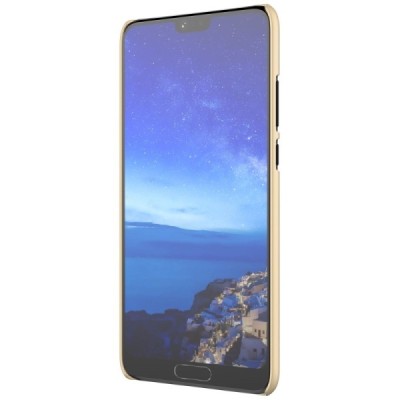 Nillkin Frosted Shield Huawei P20 auksinis plastikinis dėklas + apsauginė ekrano plėvelė / Priedai.lt