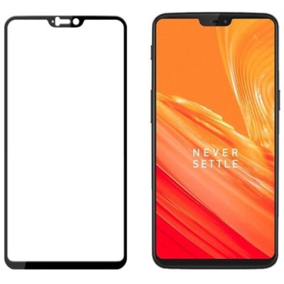 OnePlus 6 (Six) „Mocolo“ 9H Tempered Glass sustiprintos apsaugos juodas pilnai dengiantis apsauginis ekrano stiklas 0,26 mm / Pr