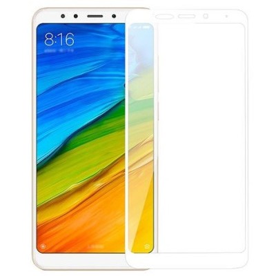 Xiaomi Redmi 5 „Hat-Prince“ 9H Tempered Glass sustiprintos apsaugos baltas pilnai dengiantis apsauginis ekrano stiklas 0,26 mm /