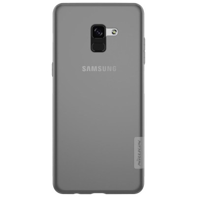 Samsung Galaxy A8 2018 (A530F) Nillkin Nature plonas skaidrus (permatomas) silikoninis TPU pilkas dėklas / Priedai.lt