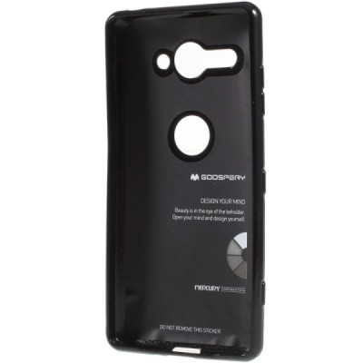 Sony Xperia XZ2 Compact Mercury juodas kieto silikono TPU dėklas - nugarėlė / Priedai.lt