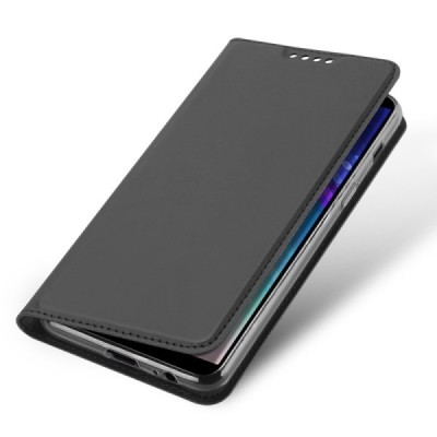 „Dux Ducis“ Skin serijos Samsung Galaxy A6+ 2018 juodas odinis atverčiamas dėklas / Priedai.lt