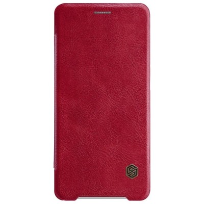 Prabangus „Nillkin“ Qin serijos raudonas odinis atverčiamas Sony Xperia XZ2 Compact dėklas - knygutė / Priedai.lt