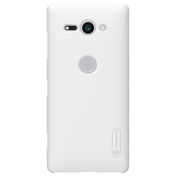 „Nillkin“ Frosted Shield dėklas - baltas + apsauginė ekrano plėvelė (Xperia XZ2 Compact)