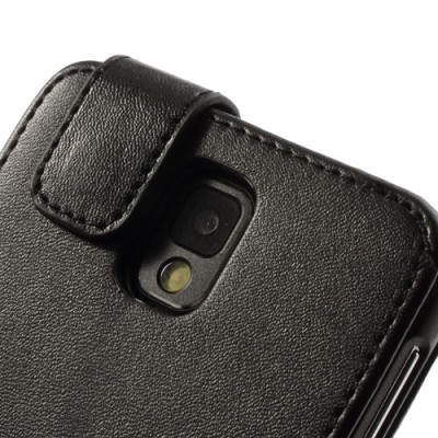 Klasikinis atverčiamas juodas odinis Samsung Galaxy Note 3 N9005 dėklas / Priedai.lt