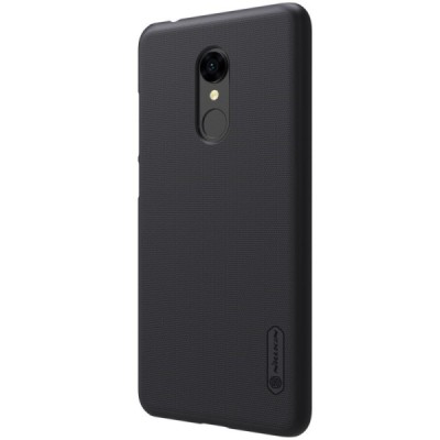 Xiaomi Redmi 5 Nillkin Frosted Shield juodas plastikinis dėklas + apsauginė ekrano plėvelė / Priedai.lt