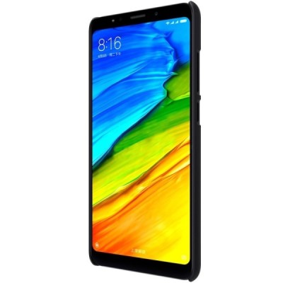 Xiaomi Redmi 5 Nillkin Frosted Shield juodas plastikinis dėklas + apsauginė ekrano plėvelė / Priedai.lt