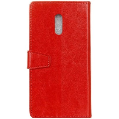 Xiaomi Redmi 5 atverčiamas raudonas odinis dėklas, knygutė - piniginė / Priedai.lt
