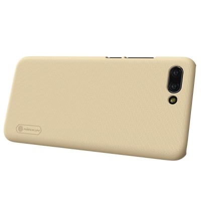 Huawei Honor 10 Nillkin Frosted Shield auksinis plastikinis dėklas + apsauginė ekrano plėvelė / Priedai.lt