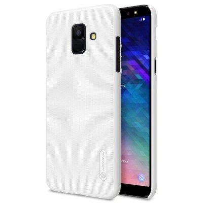 Nillkin Frosted Shield Samsung Galaxy A6 2018 (A600F) baltas plastikinis dėklas + apsauginė ekrano plėvelė / Priedai.lt