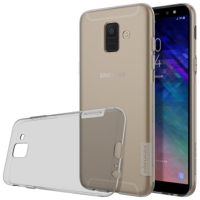 Samsung Galaxy A6 2018 (A600F) Nillkin Nature plonas skaidrus (permatomas) silikoninis TPU pilkas dėklas / Priedai.lt