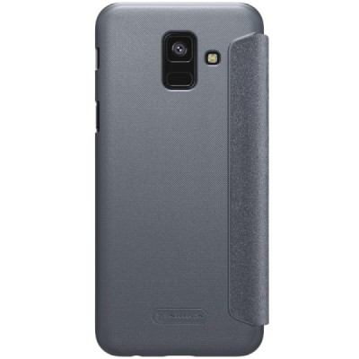 Samsung Galaxy A6 2018 (A600F) pilkas odinis atverčiamas Nillkin Sparkle dėklas - knygutė / Priedai.lt