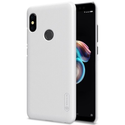 Xiaomi Redmi Note 5 2018 (Redmi Note 5 Pro) Nillkin Frosted Shield baltas plastikinis dėklas + apsauginė ekrano plėvelė / Prieda