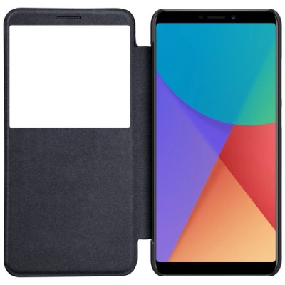 Prabangus „Nillkin“ Qin serijos juodas odinis atverčiamas Xiaomi Redmi Note 5 2018 (Redmi Note 5 Pro) dėklas - knygutė / Priedai