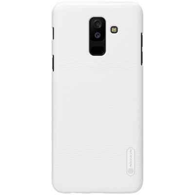 Nillkin Frosted Shield Samsung Galaxy A6+ 2018 (A605F) baltas plastikinis dėklas + apsauginė ekrano plėvelė / Priedai.lt